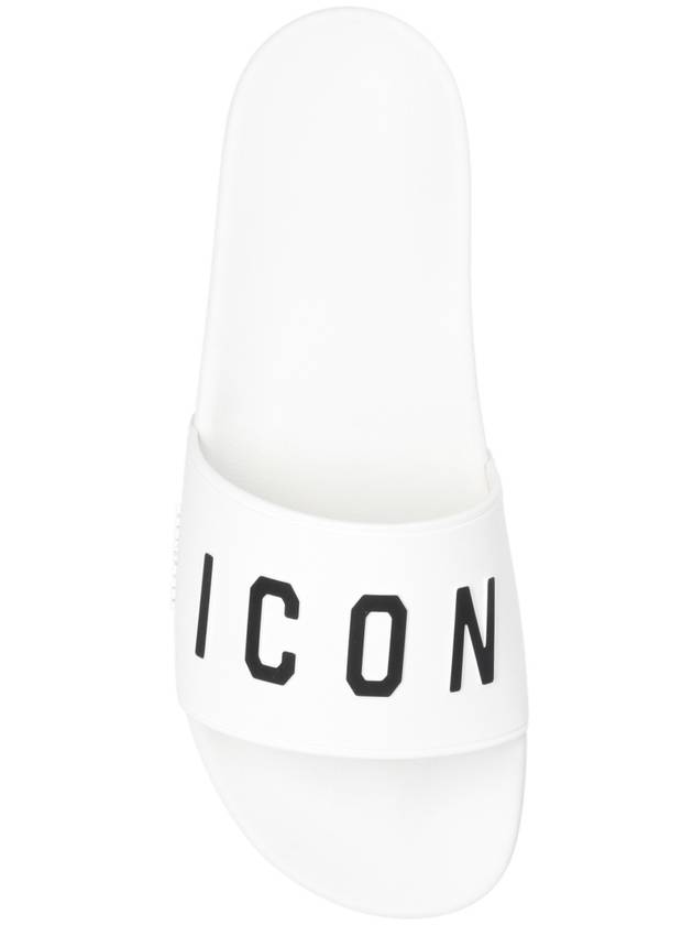 Men’s Icon Slippers White - DSQUARED2 - BALAAN 7