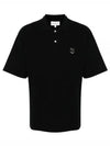 Bold Fox Head Patch Oversized Polo Shirt Black - MAISON KITSUNE - BALAAN 2