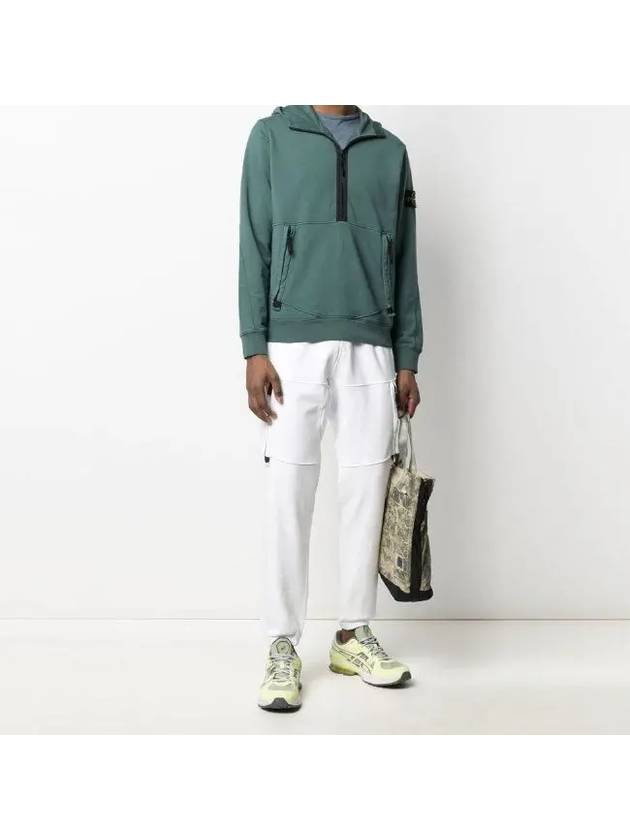 Wappen Patch Hooded Half Zip Up Anorak Green - STONE ISLAND - BALAAN 4