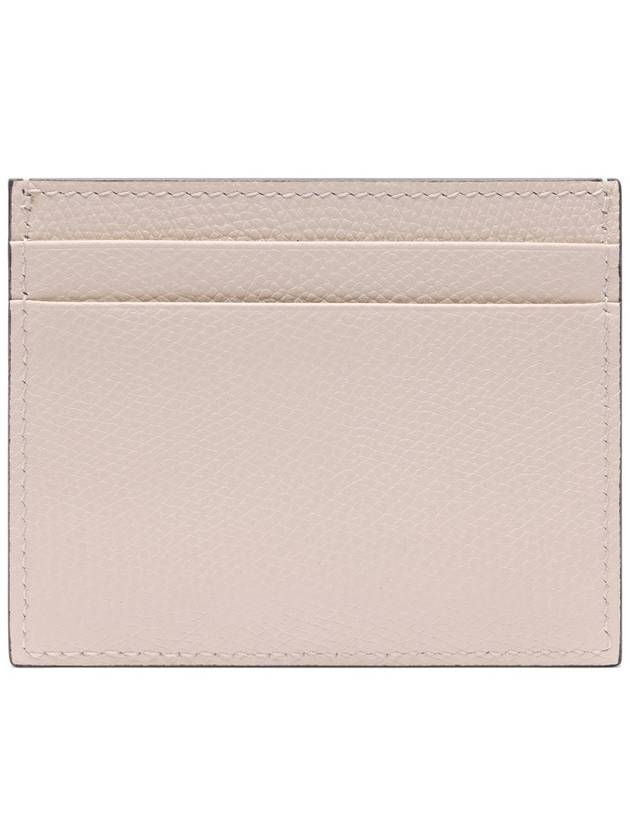 V Logo Signature Grainy Calfskin Card Wallet Ivory - VALENTINO - BALAAN 5