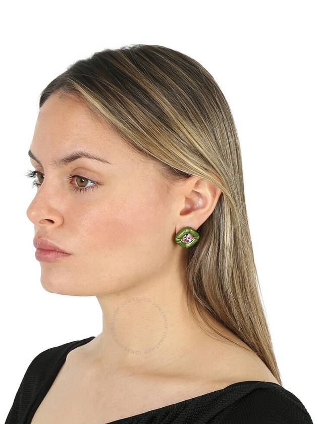 Dulcis Stud Earrings Green - SWAROVSKI - BALAAN 3