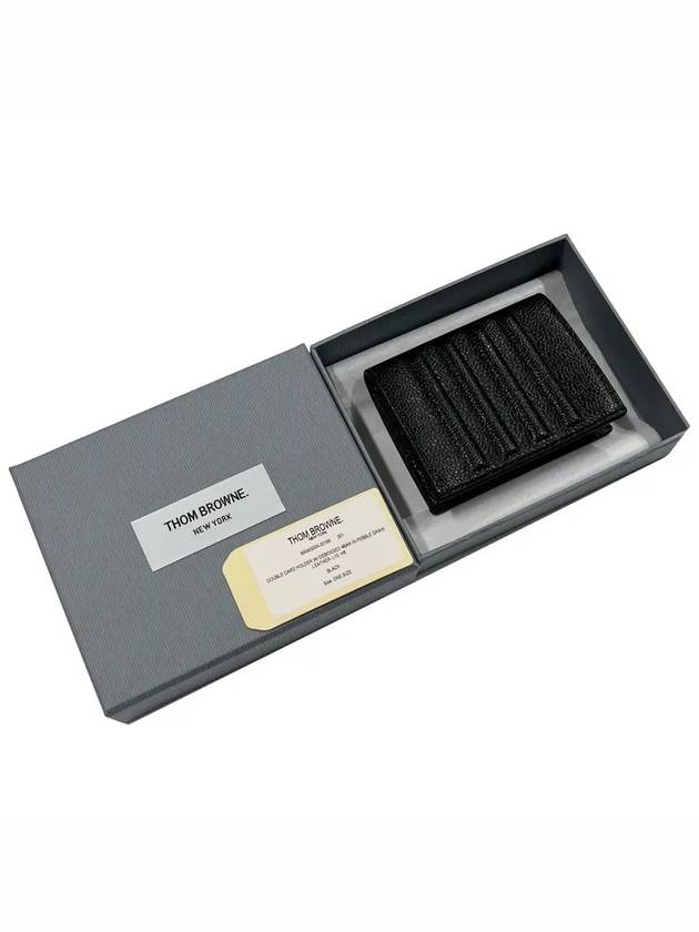 Debossed Pebble Card Wallet Black - THOM BROWNE - BALAAN 9