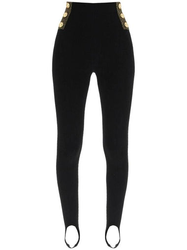 23 ss Knit Leggings WITH Embossed Button Lurex Detail AF1PD152KD74 EAD B0230269626 - BALMAIN - BALAAN 1