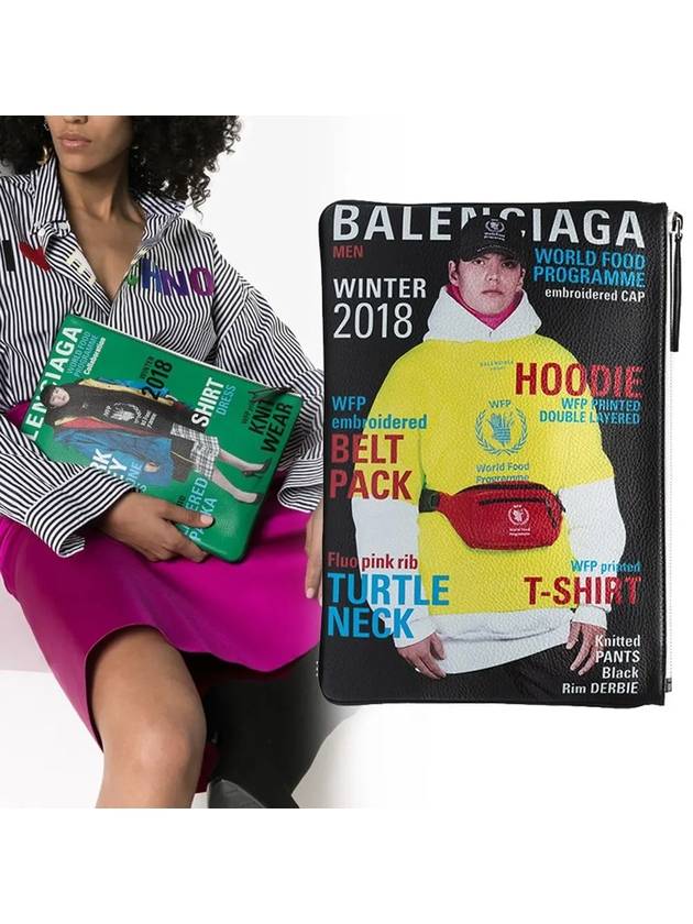 Magazine Medium Clutch Bag - BALENCIAGA - BALAAN.