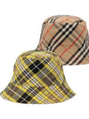 Vintage Check Reversible Bucket Hat Yellow - BURBERRY - BALAAN.