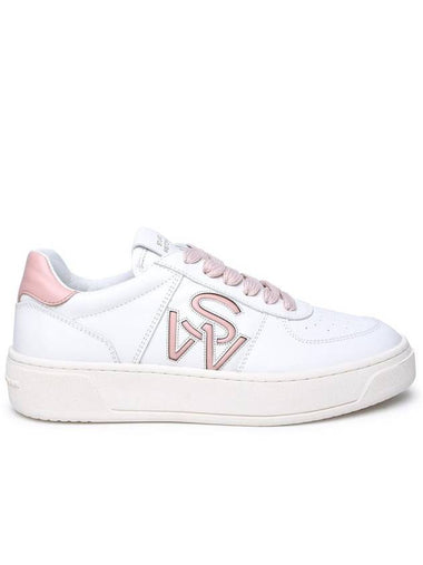 Stuart Weitzman White Leather Sneakers - STUART WEITZMAN - BALAAN 1