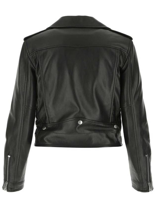 Classic Lambskin Biker Jacket Black - SAINT LAURENT - BALAAN 3