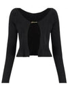 La Maille Pralu Longue Micro Charm Logo Cardigan Black - JACQUEMUS - BALAAN 2