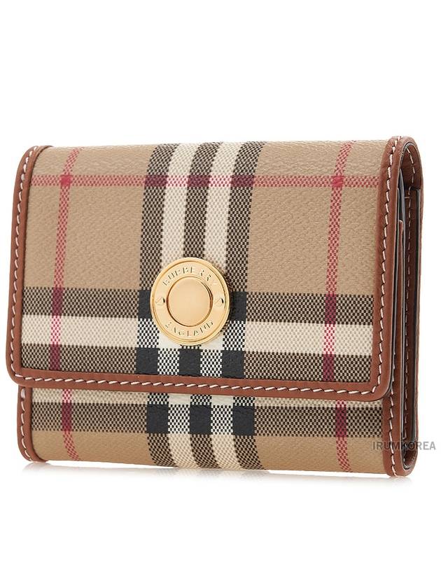 Check Half Wallet Beige - BURBERRY - BALAAN 3