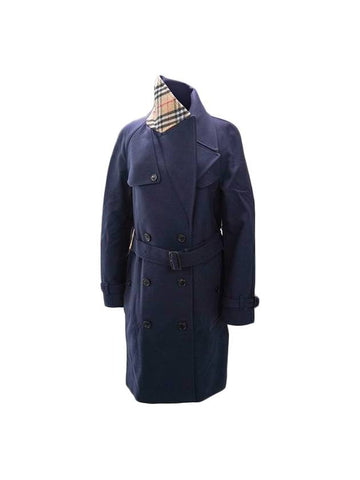 Cranston Wool Cashmere Trench Coat Navy - BURBERRY - BALAAN 1