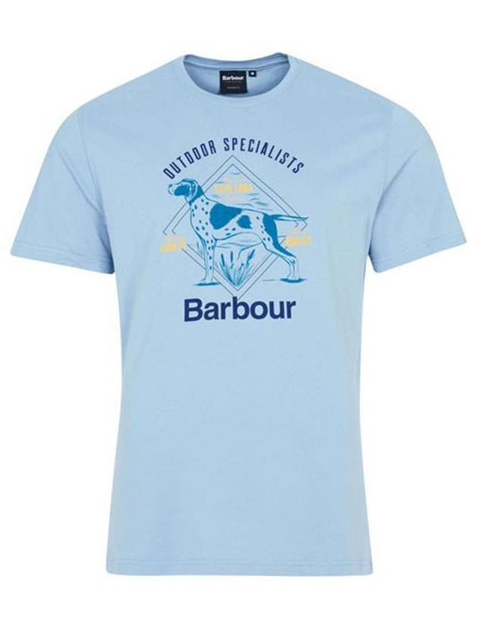 Royal Dog Short Sleeve T-Shirt Blue - BARBOUR - BALAAN.