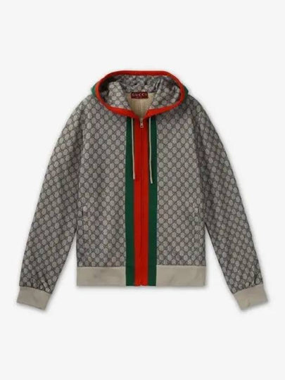 Web Technical Jersey Zip Jacket Beige Ebony - GUCCI - BALAAN 2