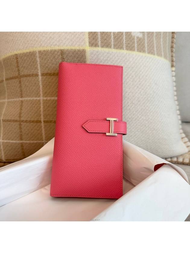 Bean long wallet neon pink silver case - HERMES - BALAAN 3