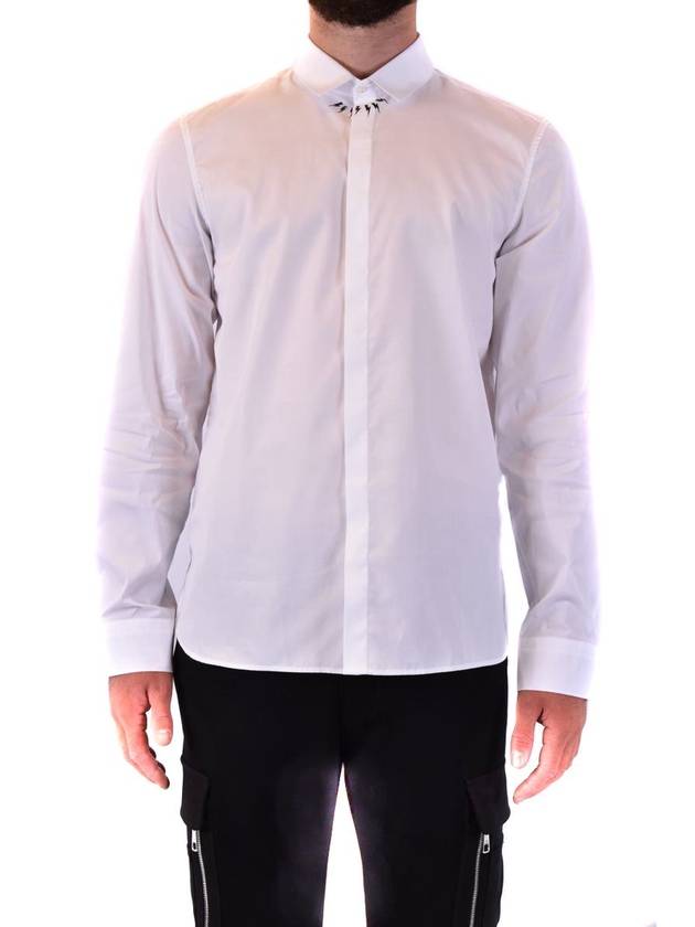 Men's Thunderbolt Long Sleeve Shirt White - NEIL BARRETT - BALAAN 3