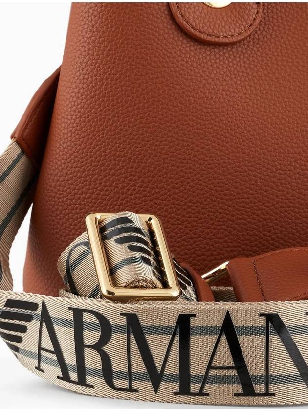 Logo Shoulder Strap Leather Tote Bag Brown - EMPORIO ARMANI - BALAAN 4