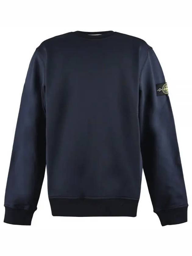 Men's Wappen Patch Round Cotton Nylon Fleece Sweatshirt Navy - STONE ISLAND - BALAAN 2