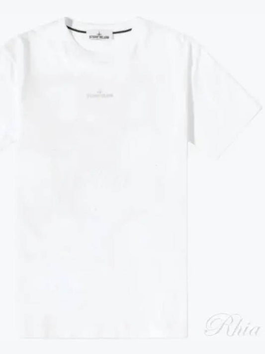 Small Logo Print Short Sleeve T-Shirt White - STONE ISLAND - BALAAN 2