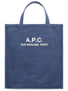 Recovery Logo Printing Cotton Tote Bag Blue - A.P.C. - BALAAN 1