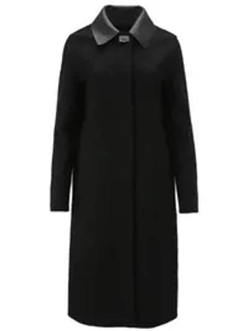 Cashmere Blend Single Coat Black - SALVATORE FERRAGAMO - BALAAN 1