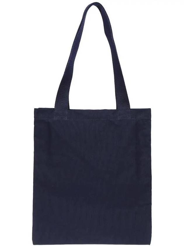 Dressed Fox Vertical Cotton Canvas Tote Bag Navy - MAISON KITSUNE - BALAAN 3