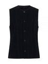 Tailored Pleated 1 Vest Black - ISSEY MIYAKE - BALAAN 1