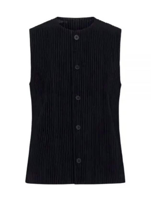 Tailored Pleated 1 Vest Black - ISSEY MIYAKE - BALAAN 1