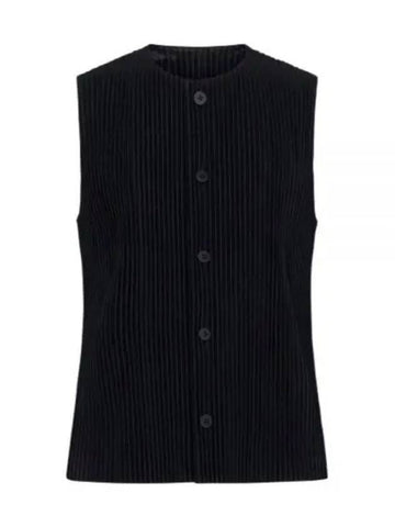 Tailored Pleated 1 Vest Black - ISSEY MIYAKE - BALAAN 1