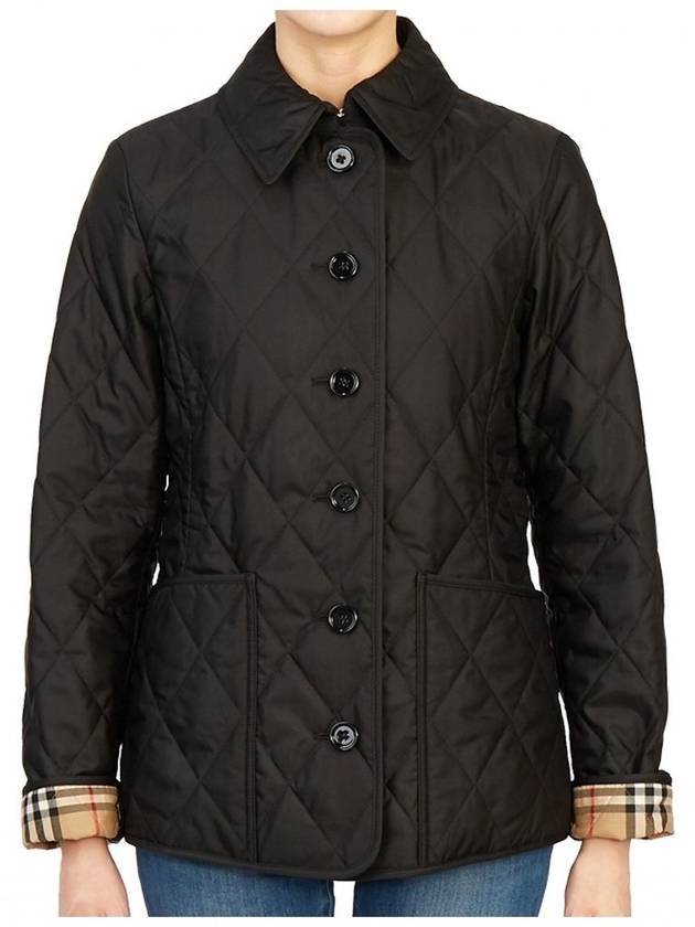 Diamond Quilted Thermoregulated Jacket Black - BURBERRY - BALAAN 2