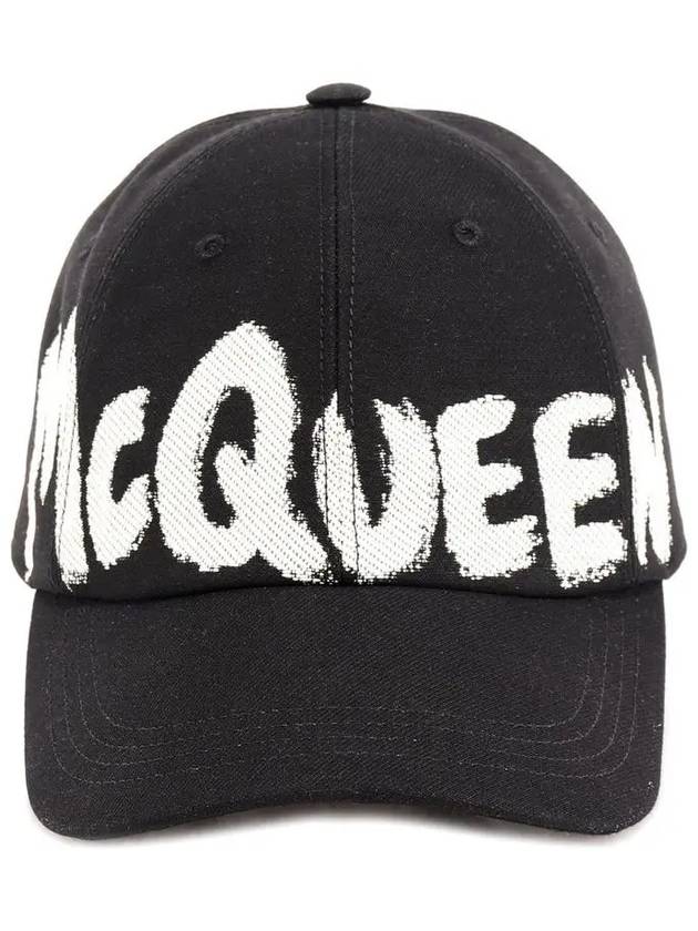 Signature Logo Graffiti Print Ball Cap Black - ALEXANDER MCQUEEN - BALAAN 4