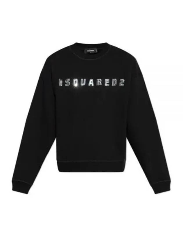 Logo Brushed Fleece Relaxed Fit Sweatshirt Black - DSQUARED2 - BALAAN 2