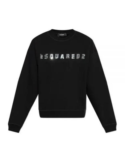 Logo Brushed Fleece Relaxed Fit Sweatshirt Black - DSQUARED2 - BALAAN 2