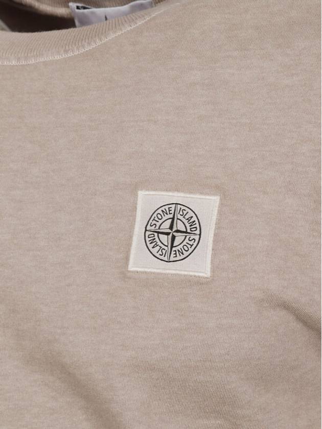 Pisato Effect Logo Patch Short Sleeve T-Shirt Dove Grey - STONE ISLAND - BALAAN 4