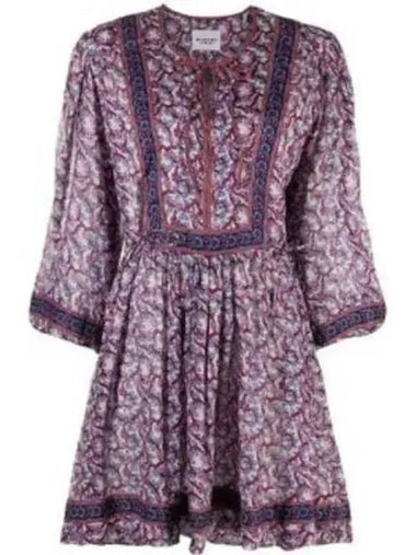 Gilinesia Floral Print Dress Purple Multicolor RO0026FAA1J50E23EC - ISABEL MARANT - BALAAN 1