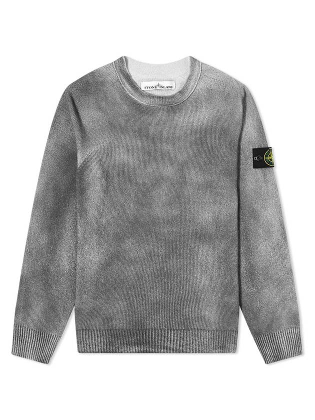 Wappen Patch Handspray Cotton Knit Top Grey - STONE ISLAND - BALAAN 1