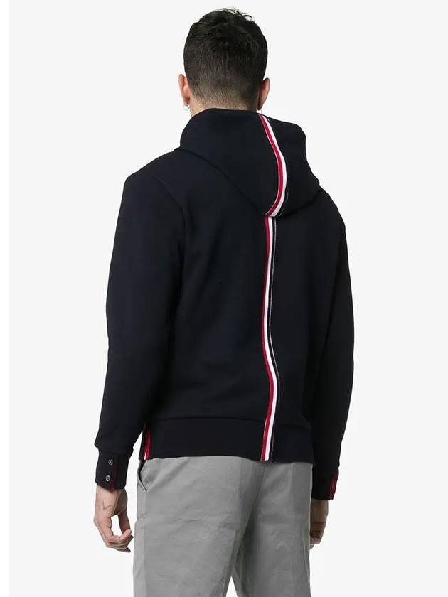 Center Back Stripe Cotton Zip Up Hoodie Navy - THOM BROWNE - BALAAN 6