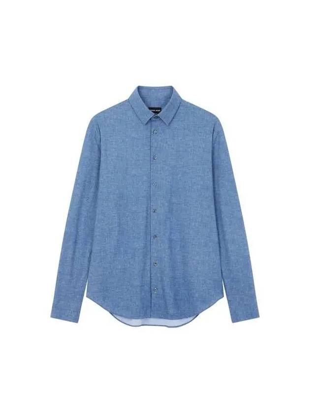 Men s Long Sleeve Easy Nylon Shirt Blue - GIORGIO ARMANI - BALAAN 1