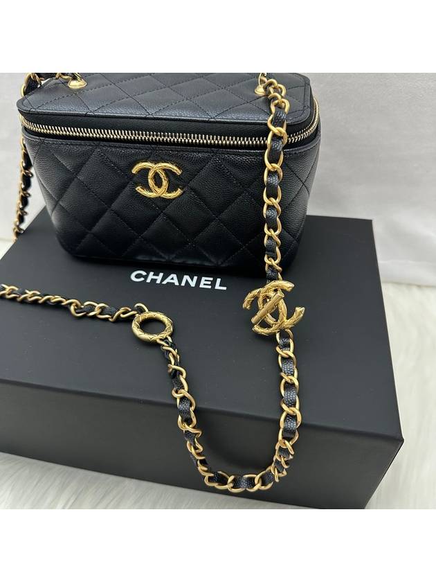 24 Year Mini Bag New Season Vanity Caviar Gold Black - CHANEL - BALAAN 6