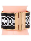 Enamel Hinged Bracelet Bangle Rose Gold Black Ashu - HERMES - BALAAN 6