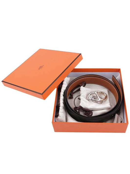 Men s Belt Twin Buckle Reversible Double sided Leather Strap 32mm H073967CAAA - HERMES - BALAAN 2