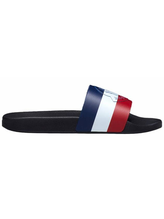 Basile Striped Rubber Slippers Black - MONCLER - BALAAN 1