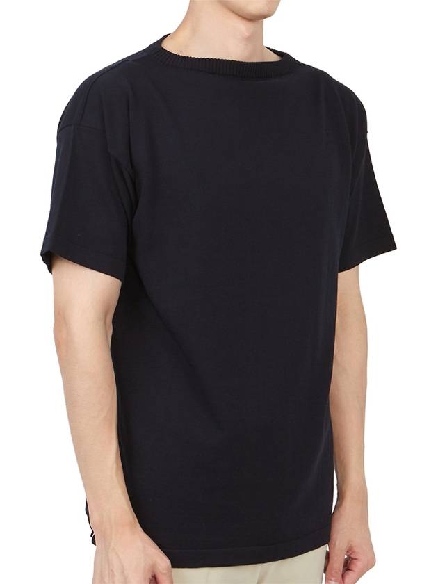 Boatman Organic Cotton Short Sleeve Knit Top Navy - ANDERSEN-ANDERSEN - BALAAN 4