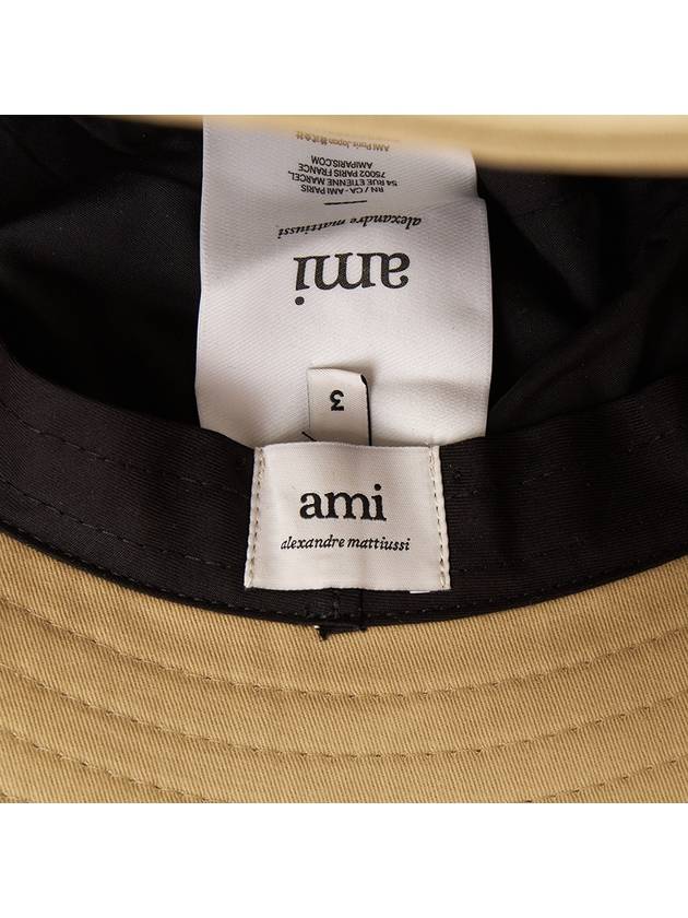 De Coeur Embroidered Bucket Hat Sand - AMI - BALAAN 7