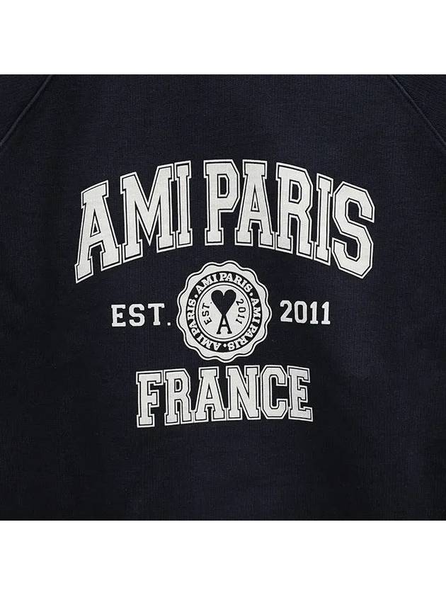 Paris Logo Patch Sweatshirt Black - AMI - BALAAN 4