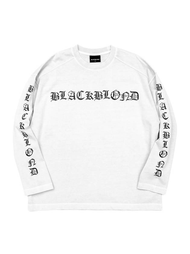 Crushed Faith Pigment Long Sleeve T-Shirt White - BLACKBLOND - BALAAN 3