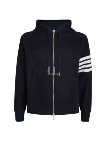 Men's Wapple 4 Bar Reglan Zip Up Hoodie Navy - THOM BROWNE - BALAAN 2