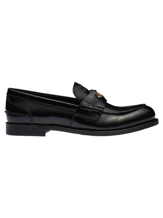 Penny Leather Loafers Black - MIU MIU - BALAAN.