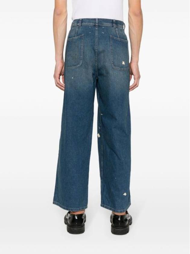 Distressed Denim Cotton Straight Jeans Blue - MAISON MARGIELA - BALAAN 4