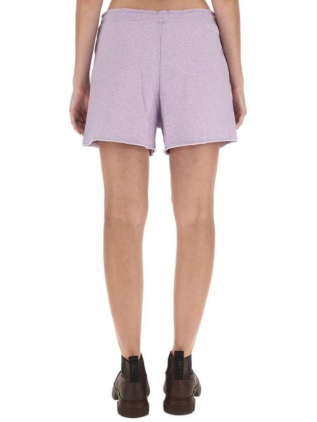 Logo Drawstring Cotton Track Shorts Purple B0480469326 - GANNI - BALAAN 4