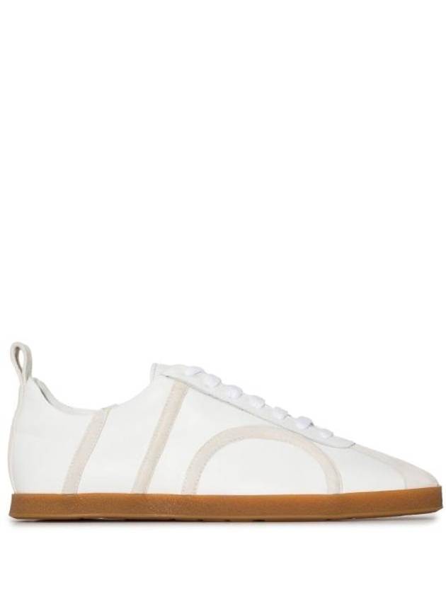 Women's Monogram Embossed Leather Low-Top Sneakers White - TOTEME - BALAAN 2