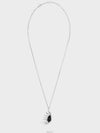 Les Pierres Black Strass Rhodium Finish Necklace Silver - CELINE - BALAAN 4